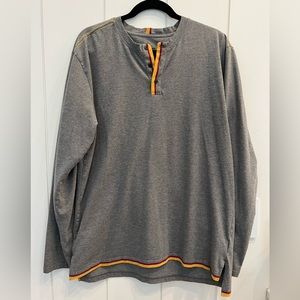 Prana men’s XL gray Henley long sleeve shirt